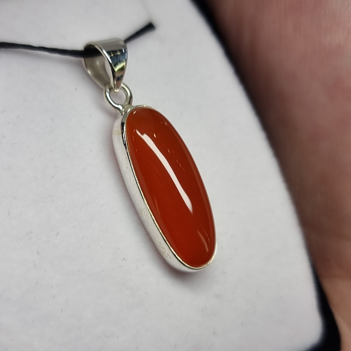 Carnelian sterling silver pendant - Rivendell Shop