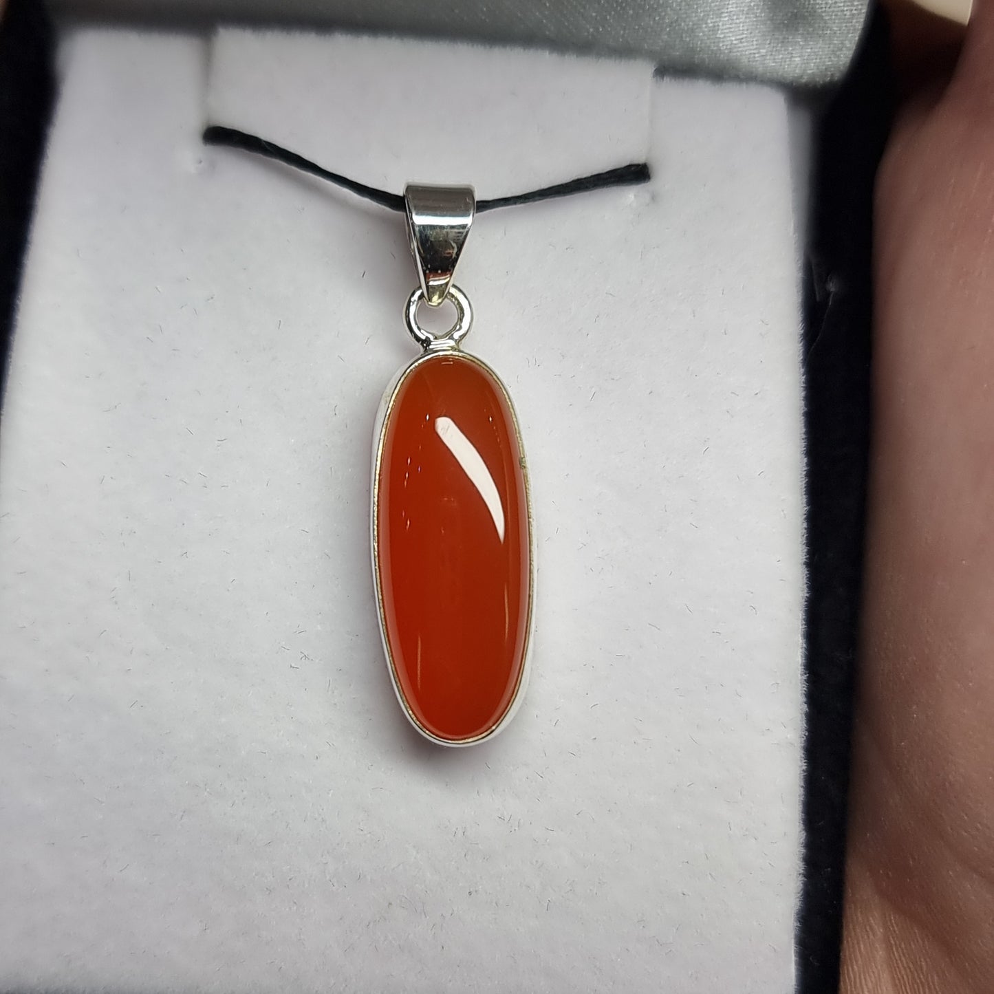 Carnelian sterling silver pendant - Rivendell Shop