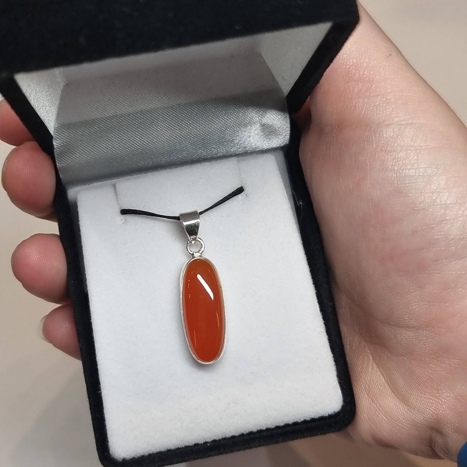 Carnelian sterling silver pendant - Rivendell Shop