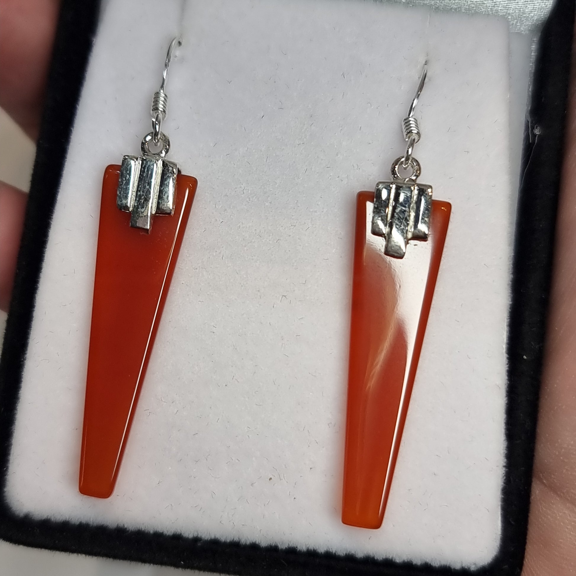 Carnelian sterling silver earrings - Rivendell Shop