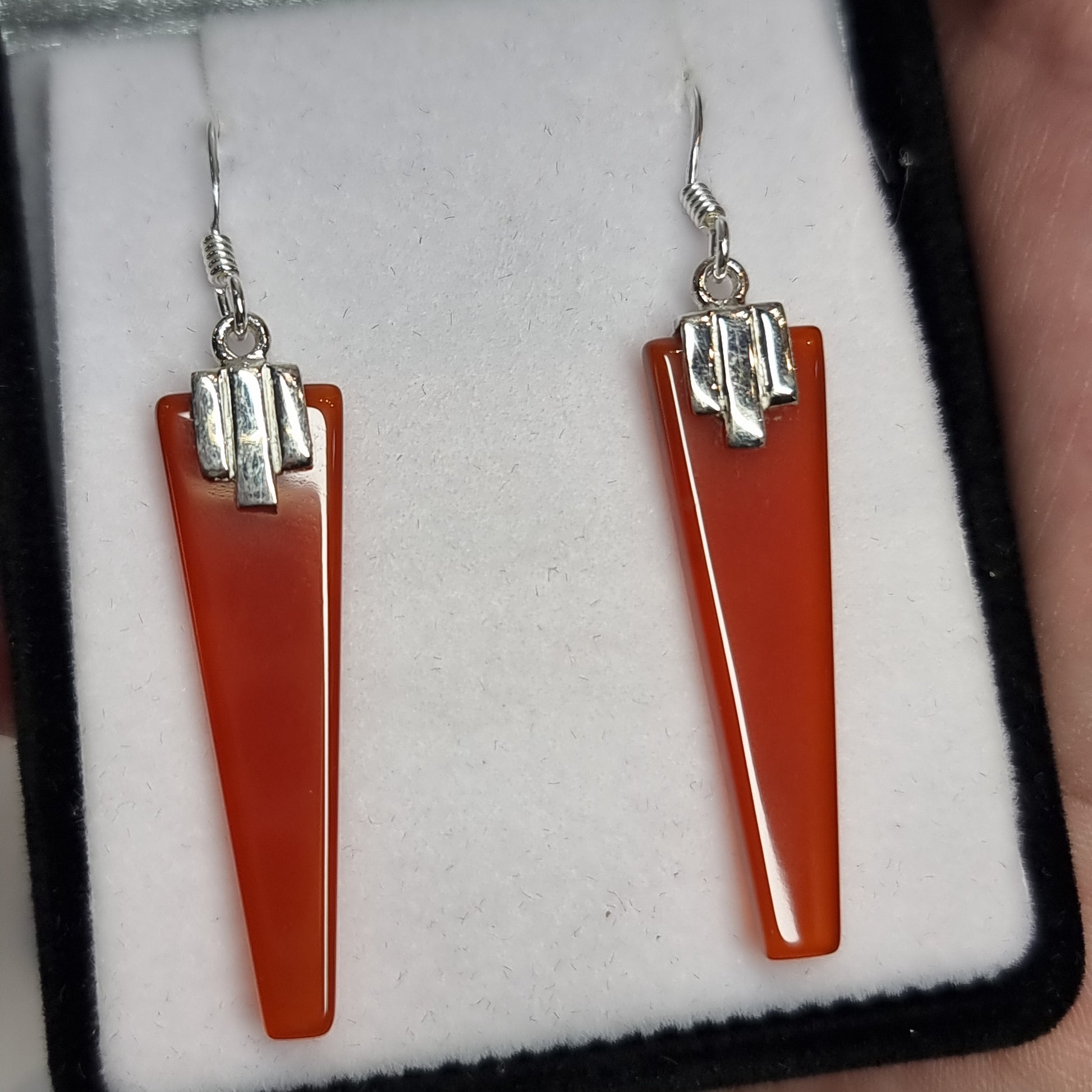 Carnelian sterling silver earrings - Rivendell Shop