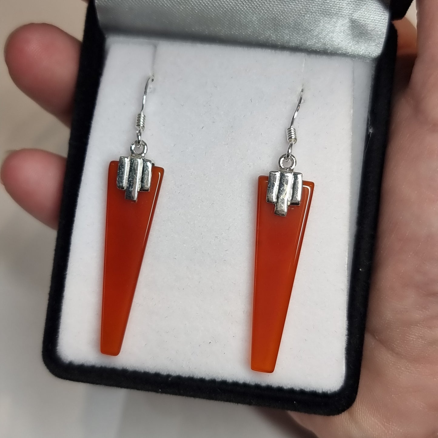 Carnelian sterling silver earrings - Rivendell Shop