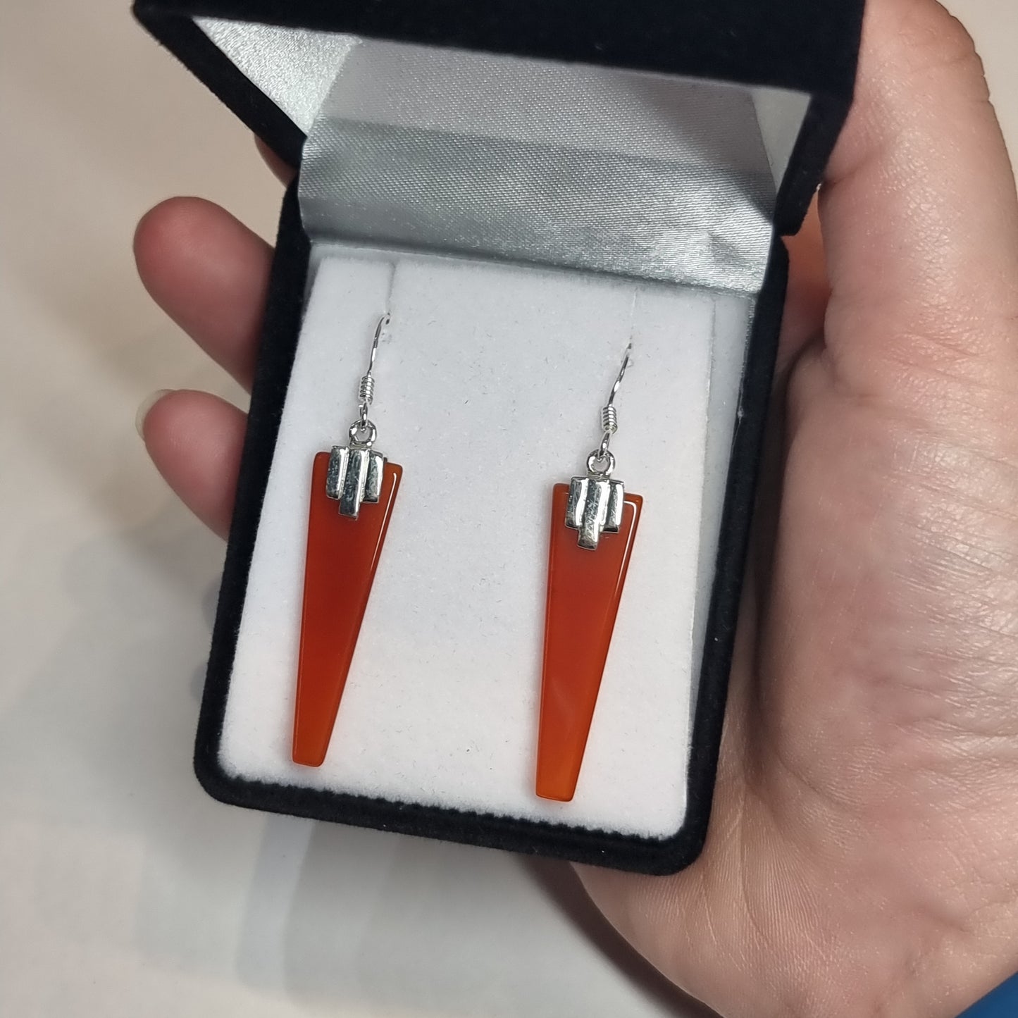 Carnelian sterling silver earrings - Rivendell Shop