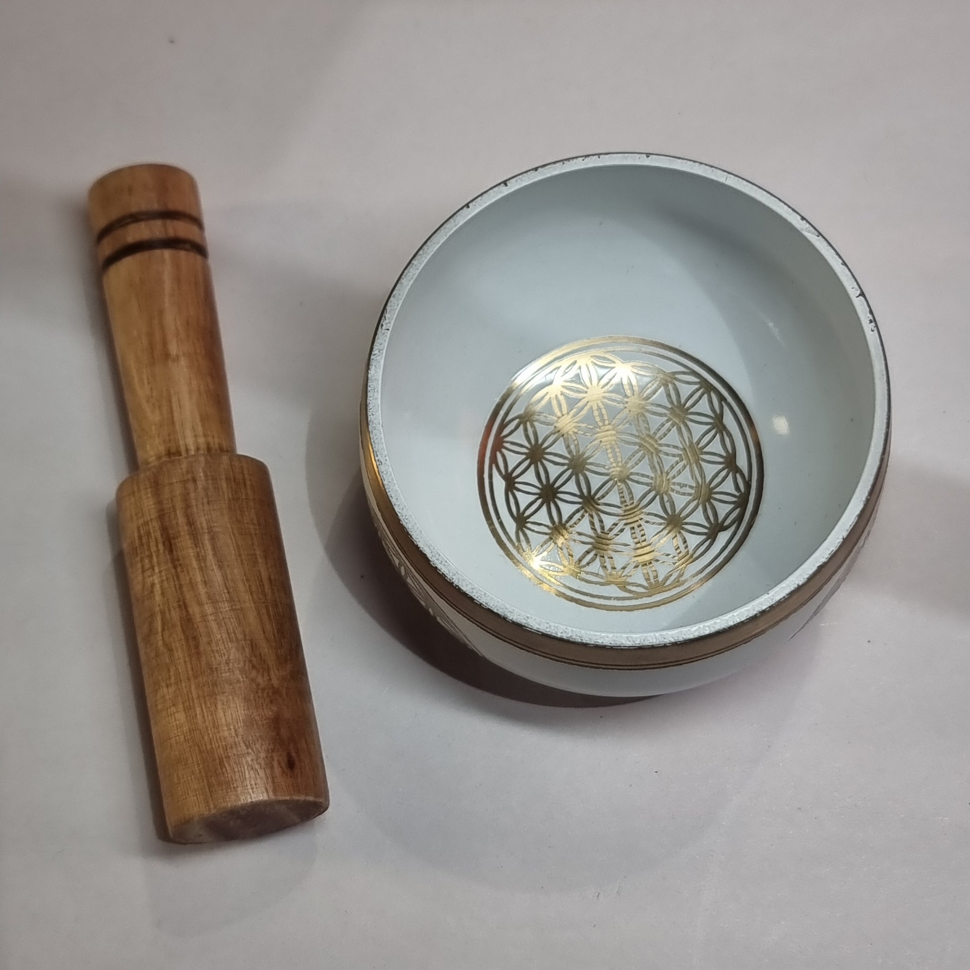 Singing bowl - flower of life white - Rivendell Shop