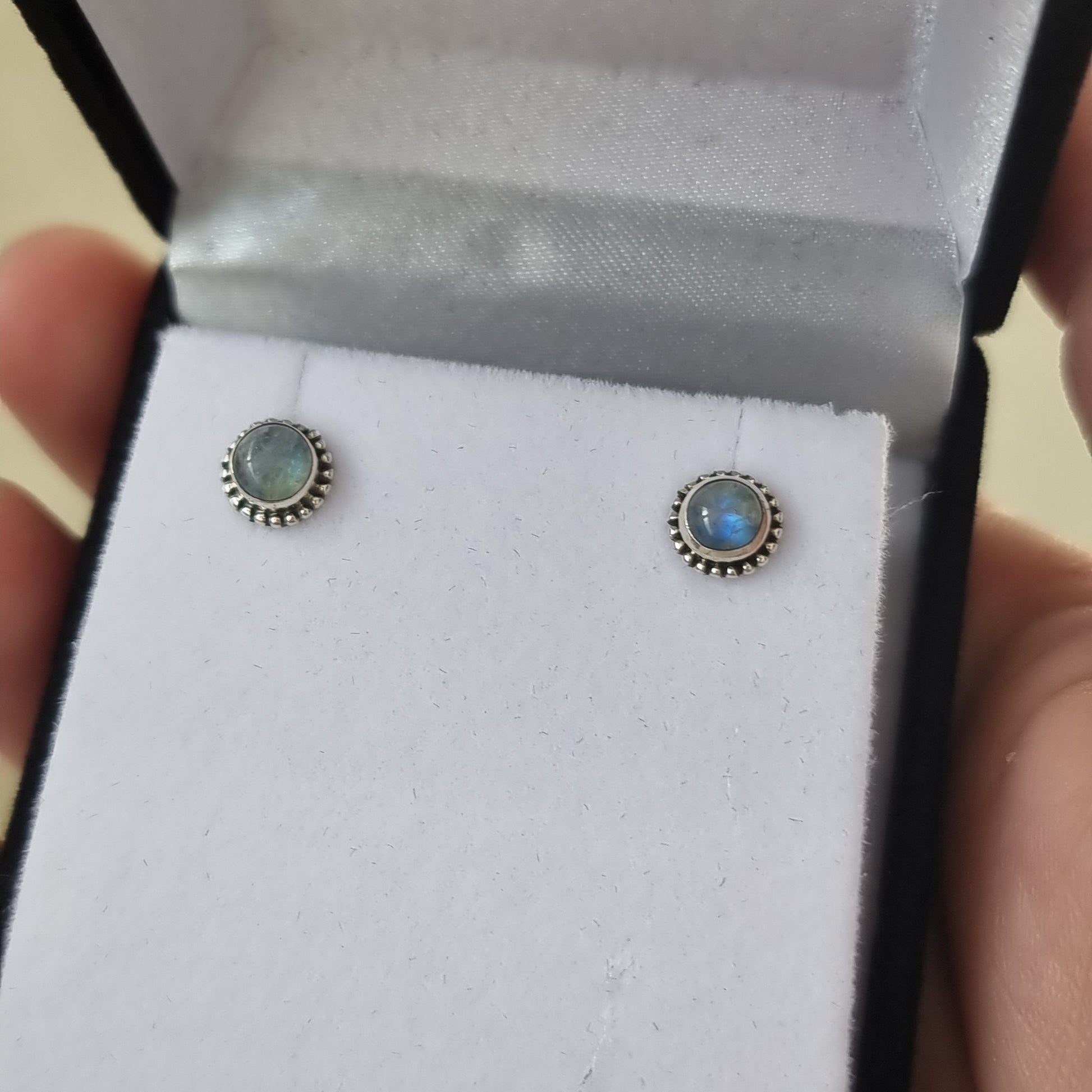 Moonstone studs - Rivendell Shop