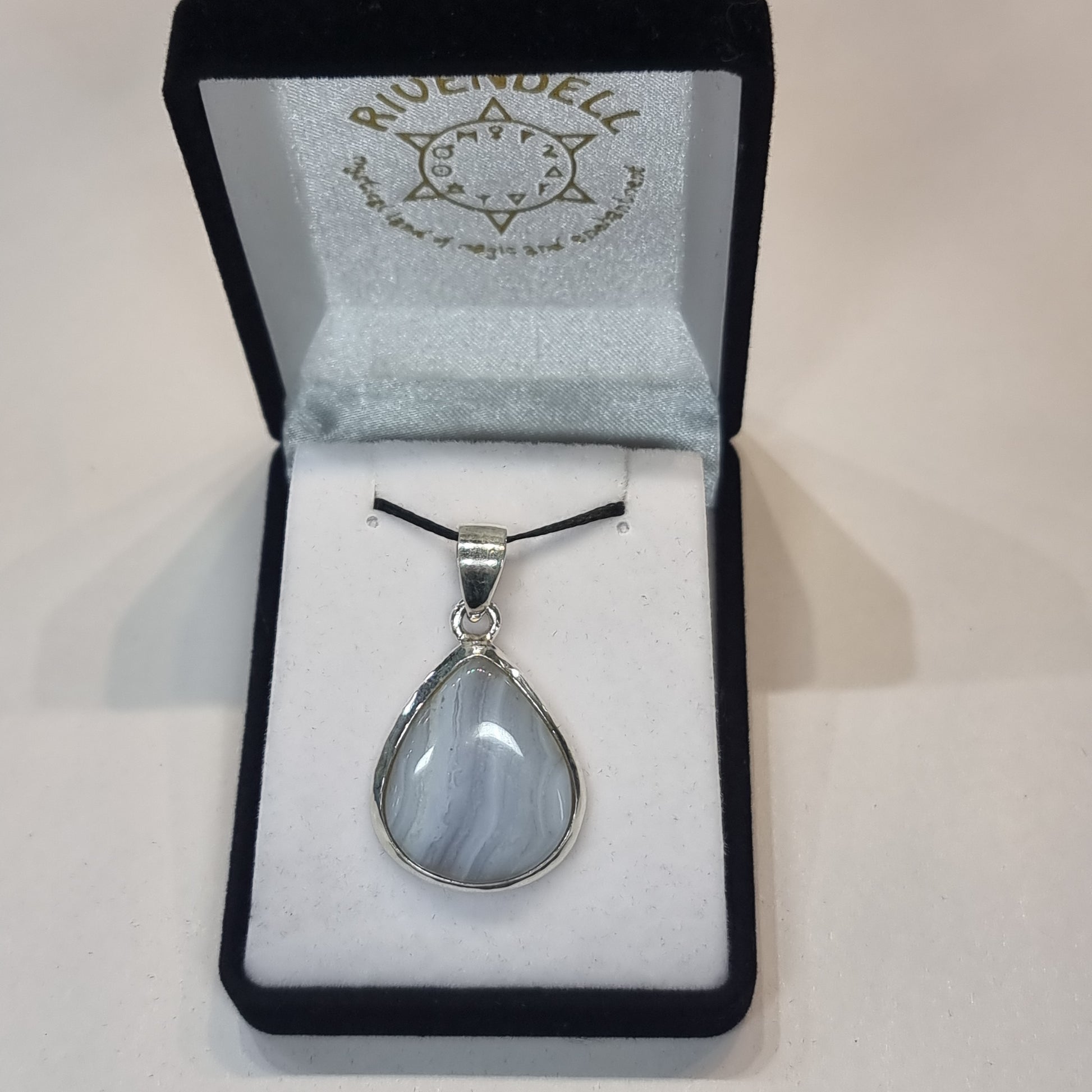 Blue lace agate pendant - Rivendell Shop