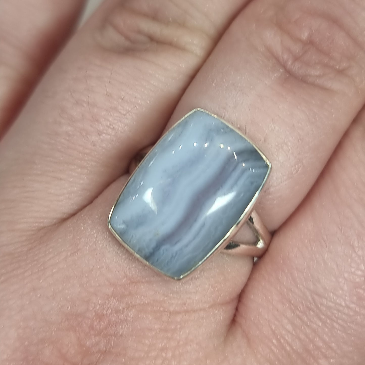 Blue lace agate ring - Rivendell Shop