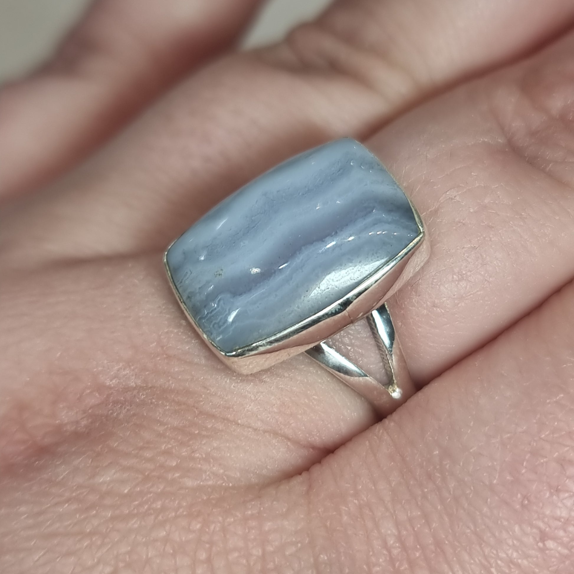 Blue lace agate ring - Rivendell Shop