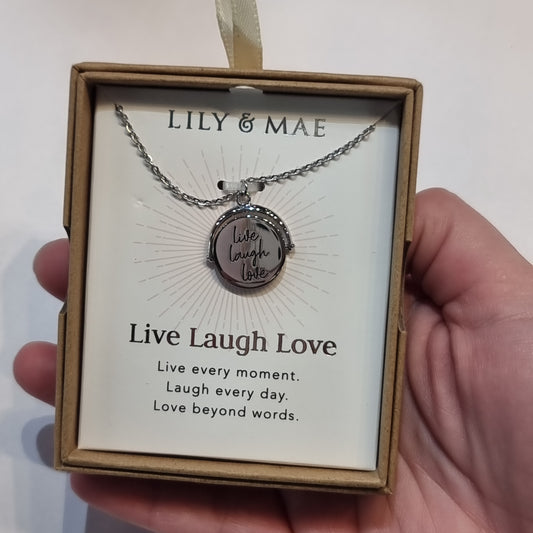 L&M spinning necklace - Live Laugh Love - Rivendell Shop