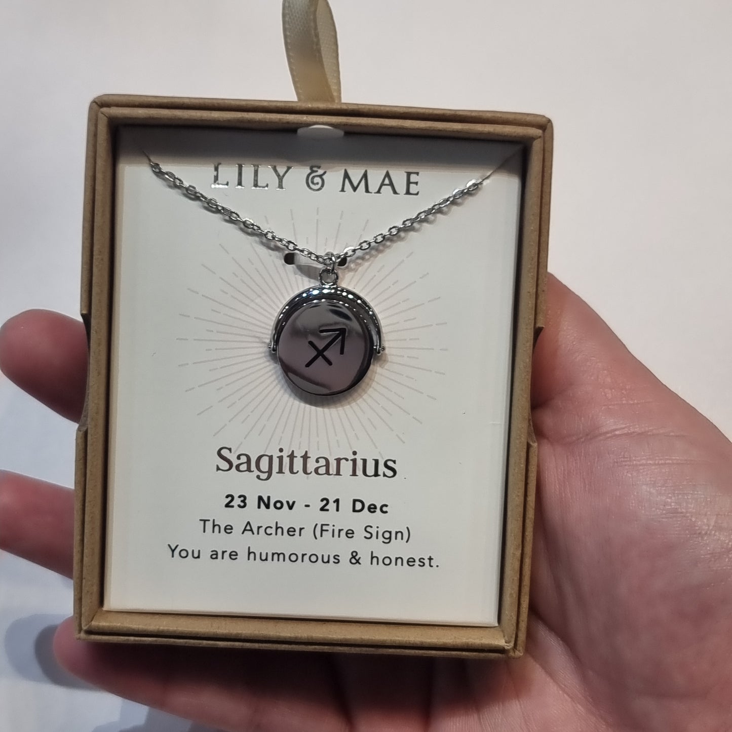 L&M spinning necklace - Sagittarius - Rivendell Shop