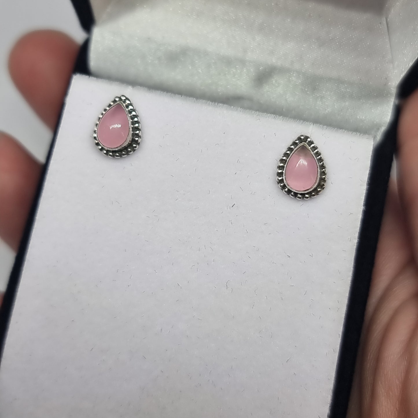 Rose quartz studs - Rivendell Shop