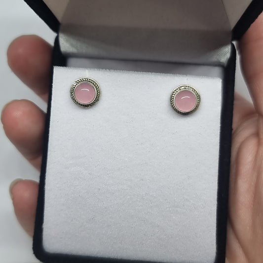 Rose quartz studs - Rivendell Shop