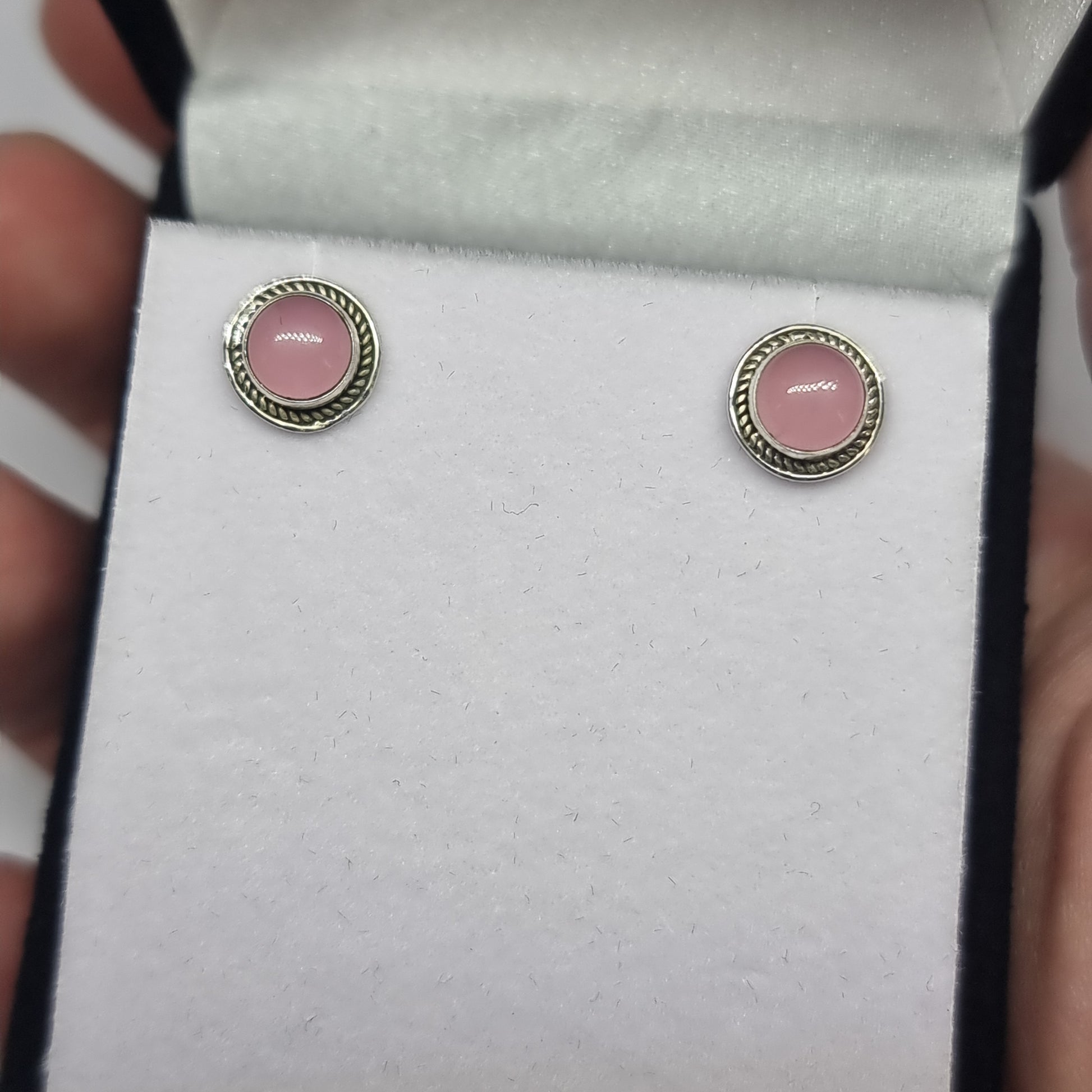 Rose quartz studs - Rivendell Shop