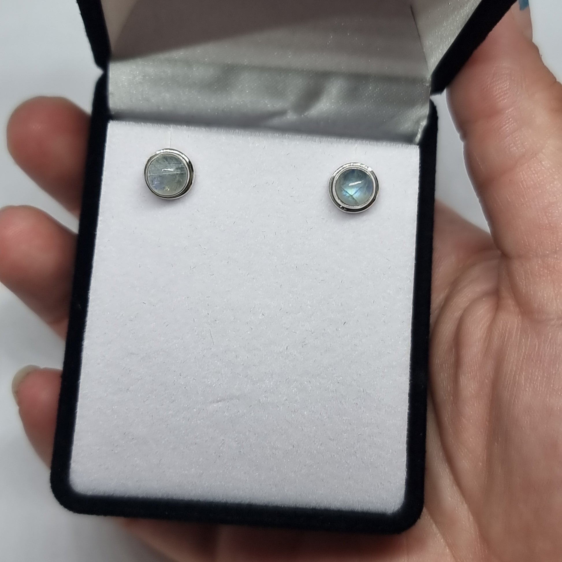 Moonstone studs - Rivendell Shop