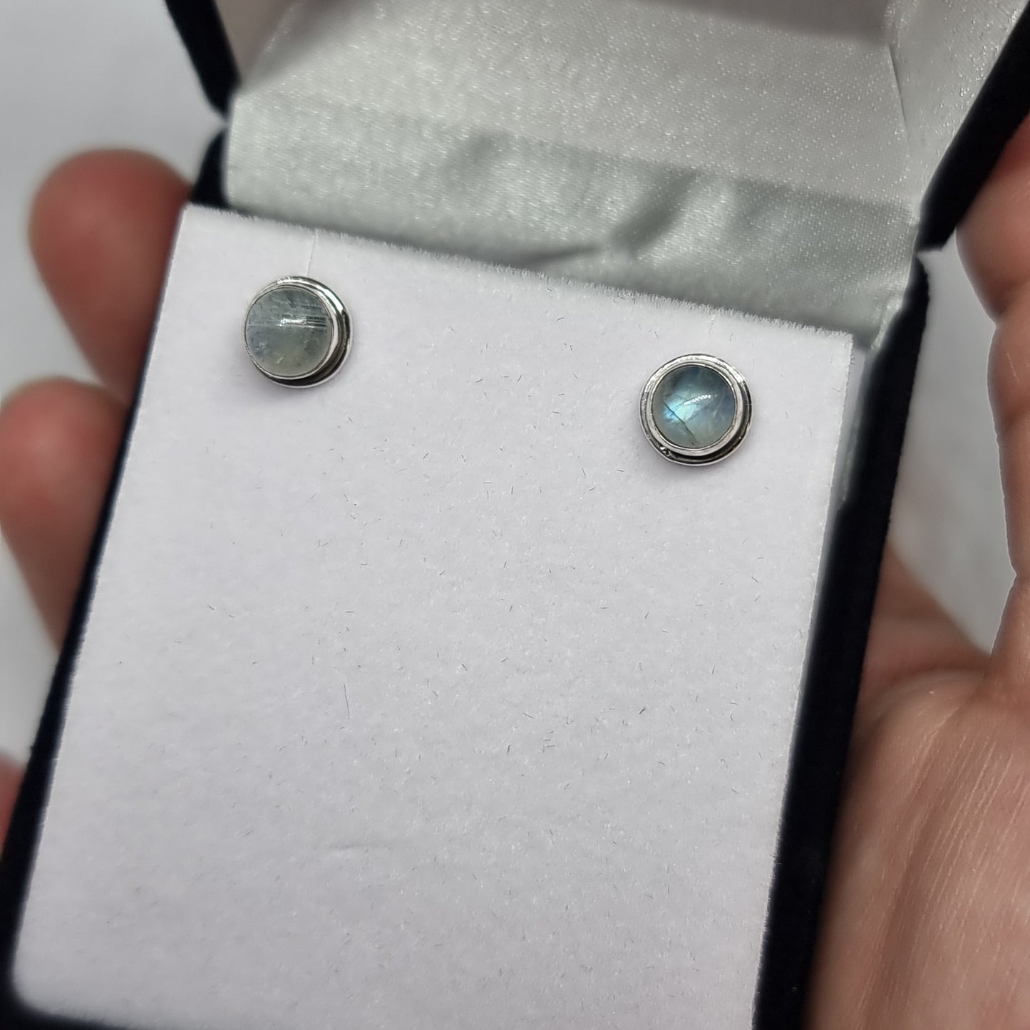 Moonstone studs - Rivendell Shop