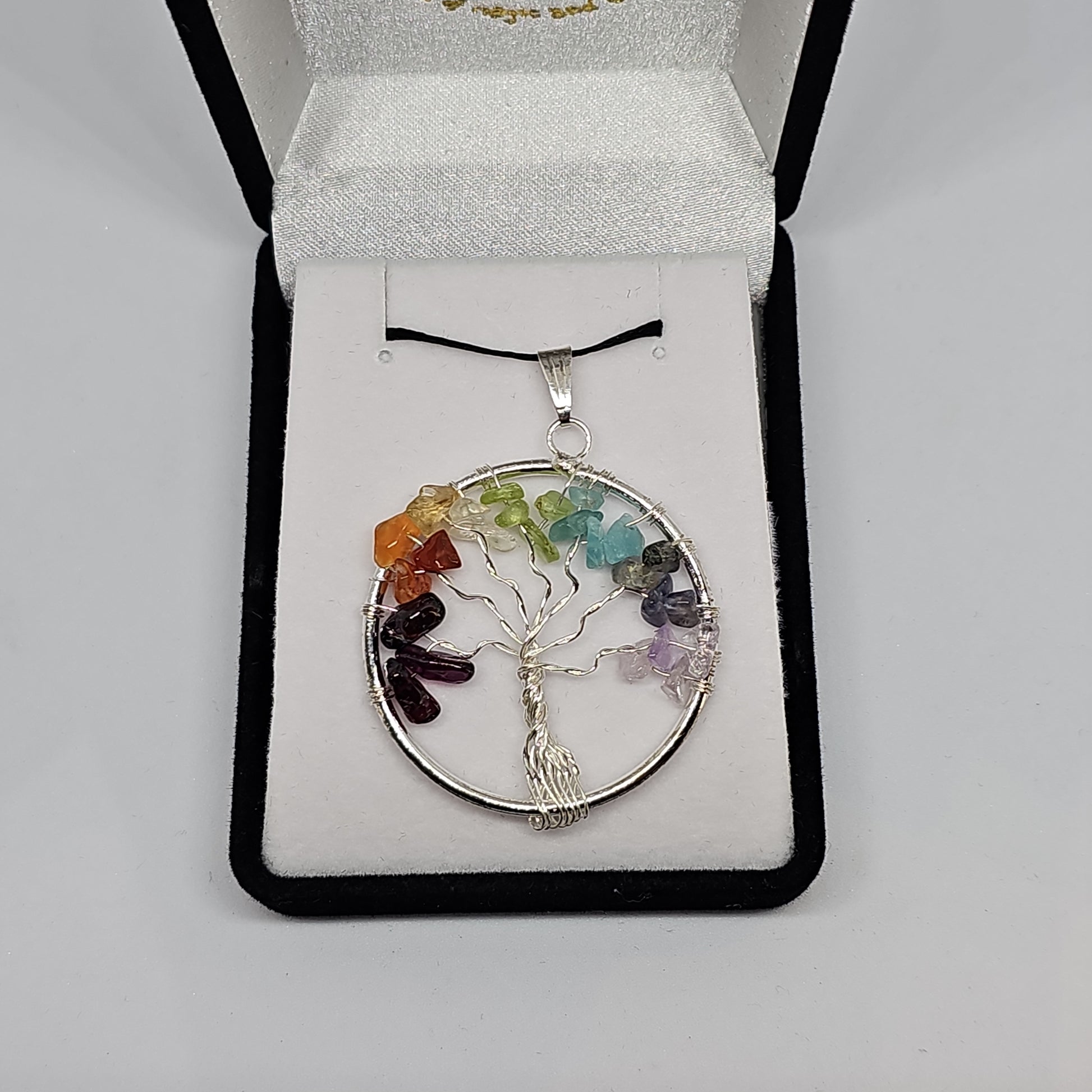 Chakra tree of life chip pendant - Rivendell Shop