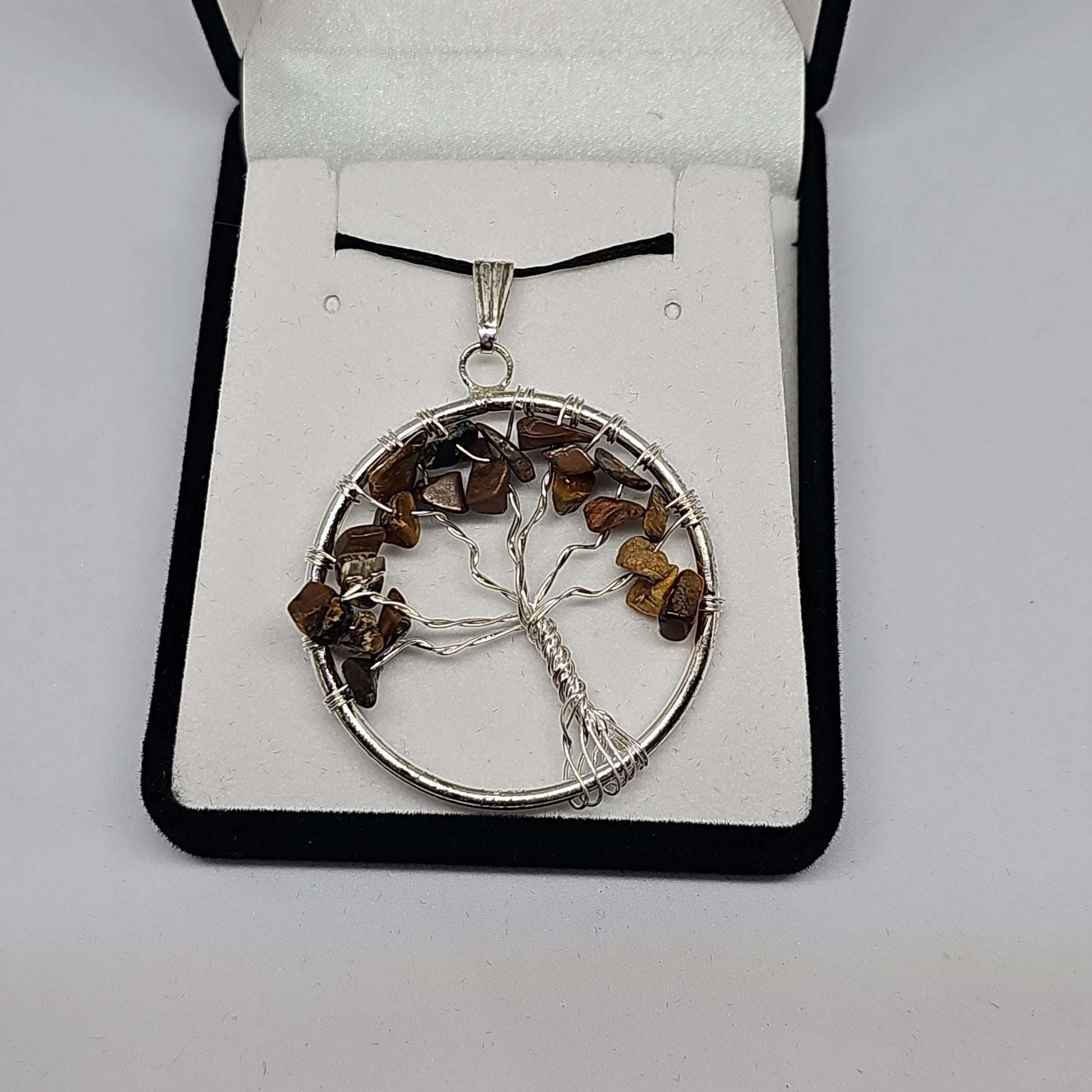 Tigers eye tree of life chip pendant - Rivendell Shop