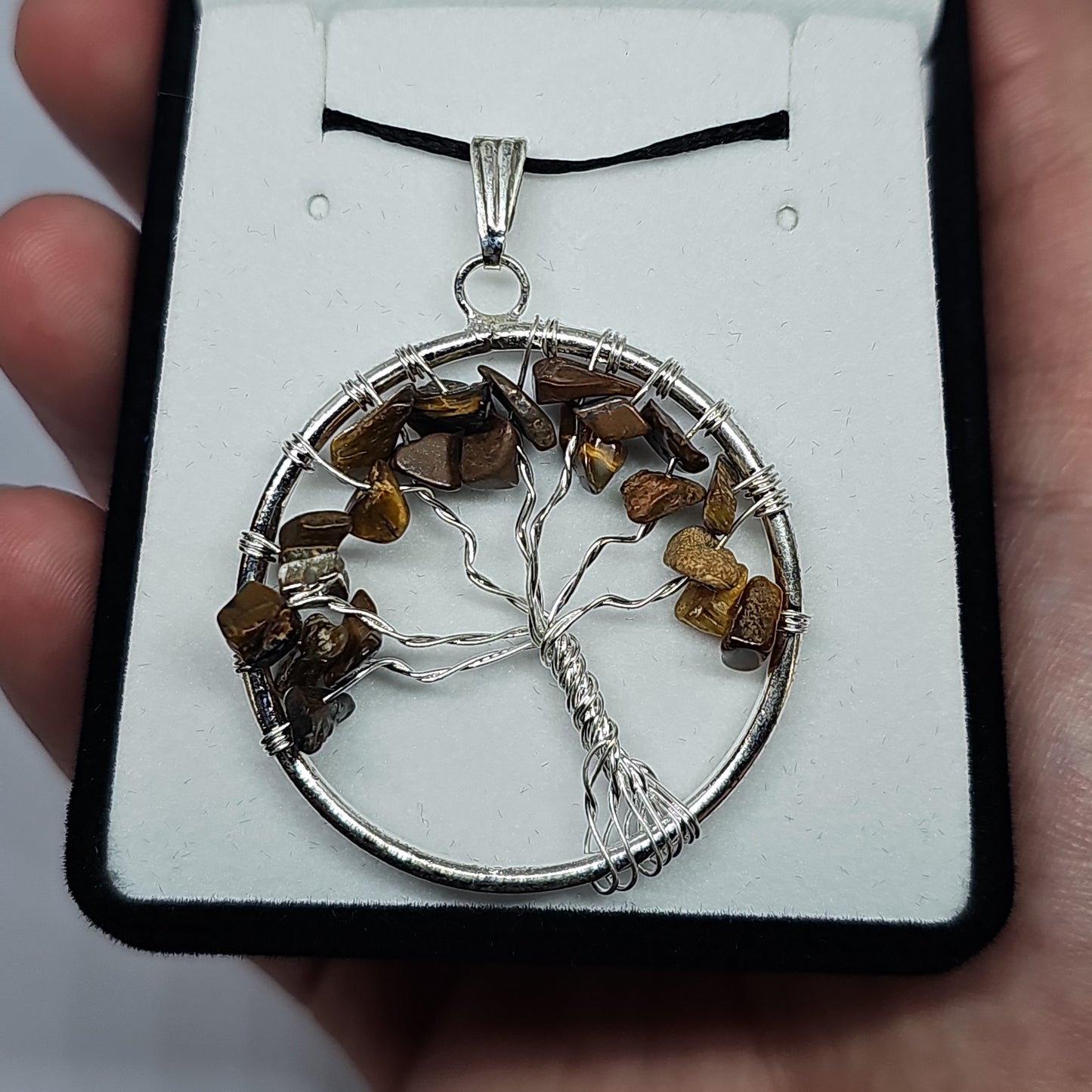 Tigers eye tree of life chip pendant - Rivendell Shop