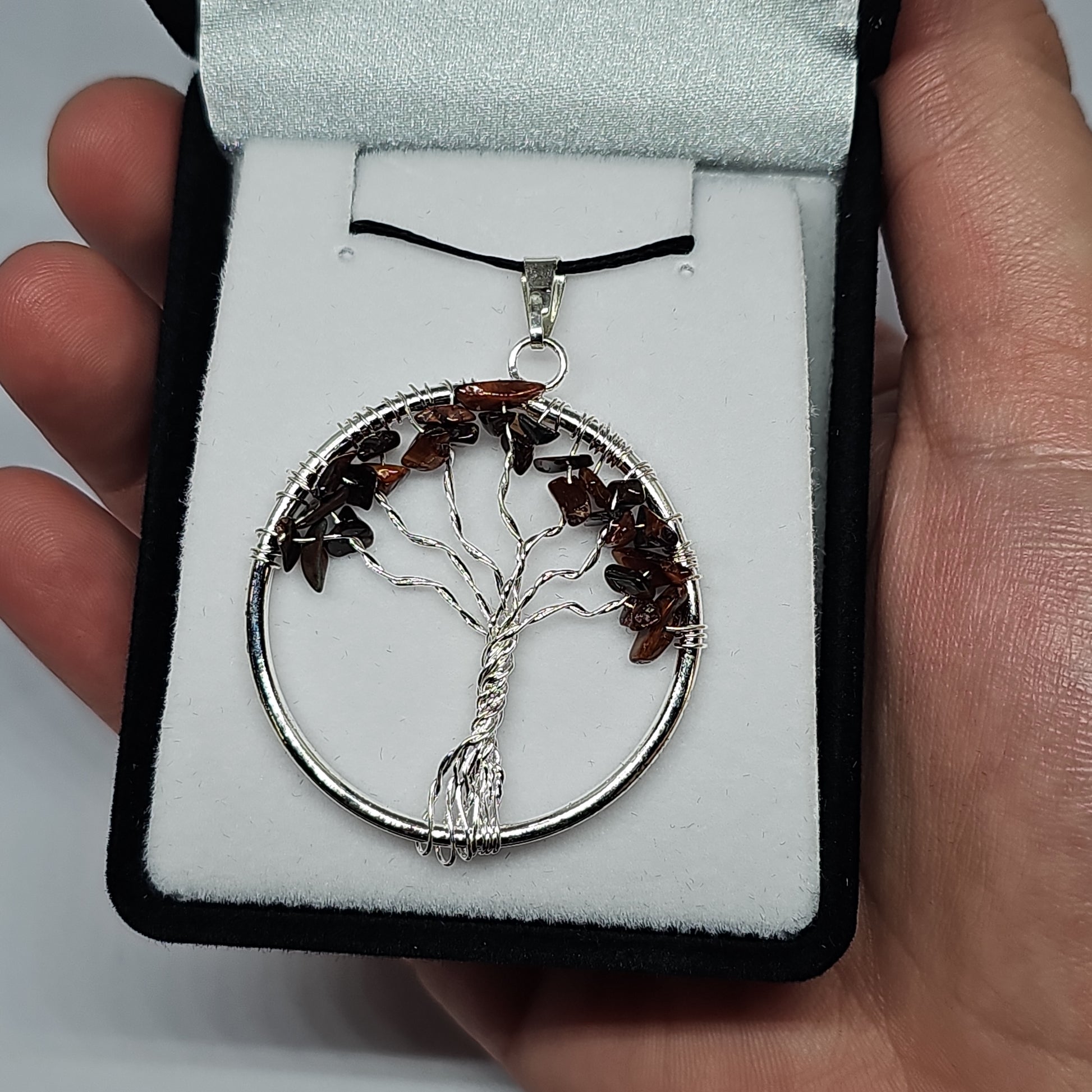 Tigers eye tree of life chip pendant - Rivendell Shop