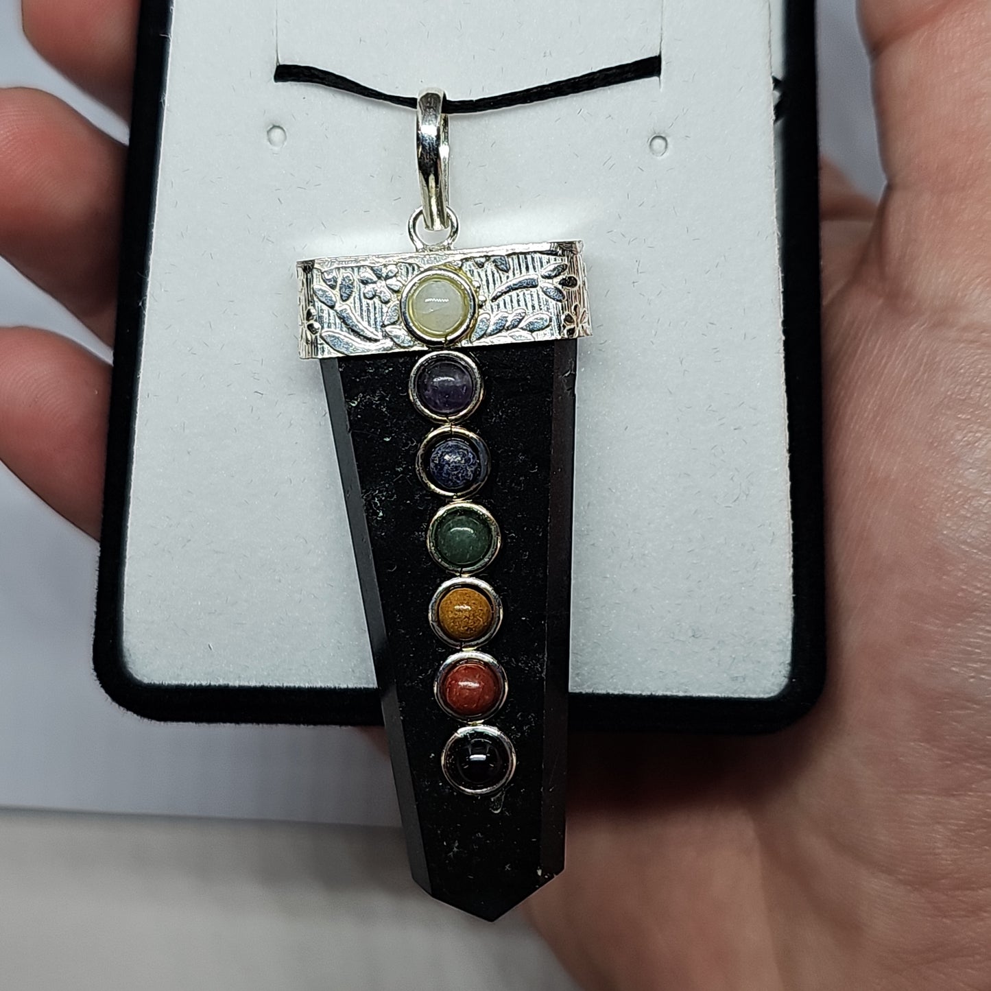 Black tourmaline chakra pendant - Rivendell Shop