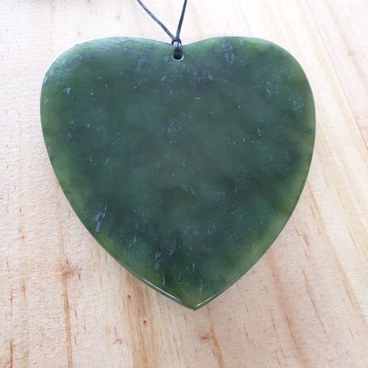 Greenstone Heart Pendant - Extra Large - Rivendell Shop