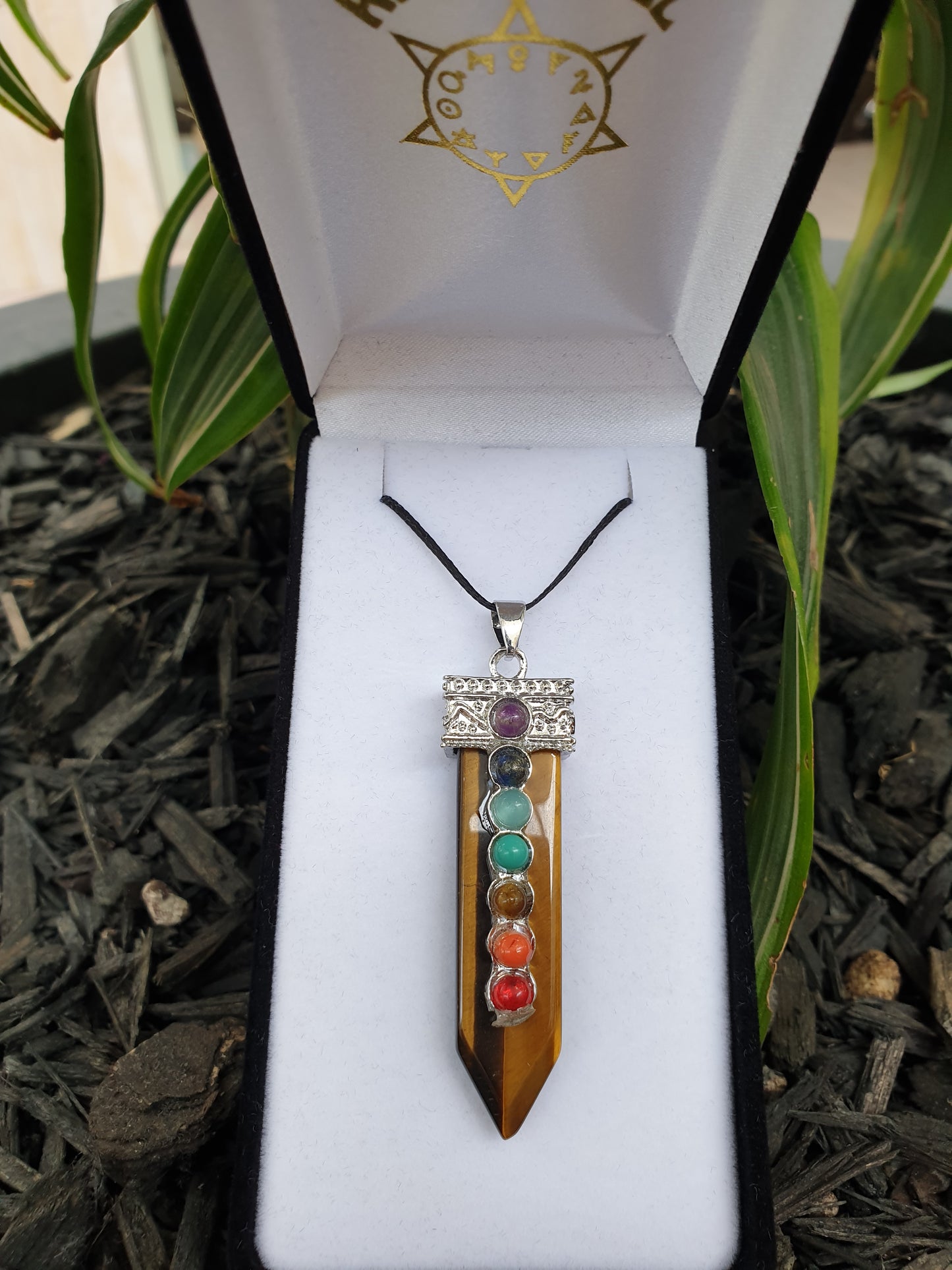 Chakra tiger’s eye point pendant - Rivendell Shop