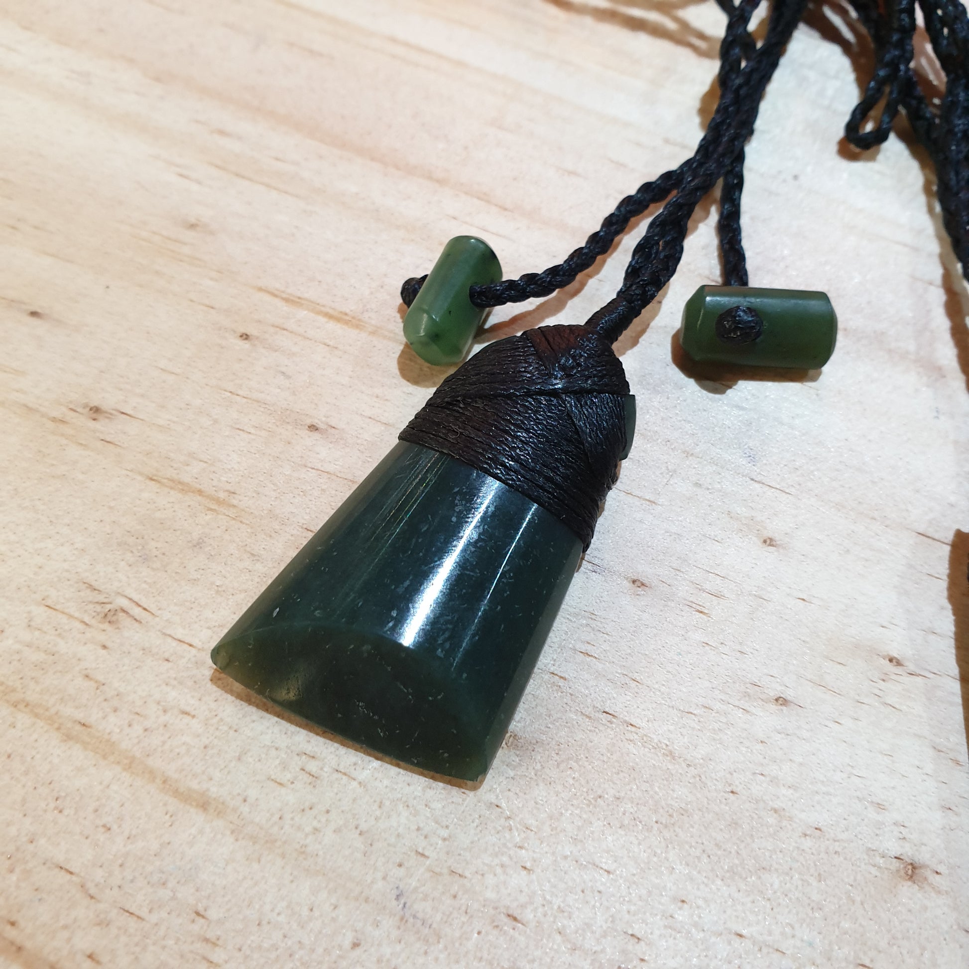 Greenstone Toki Pendant with oblique cut - Rivendell Shop