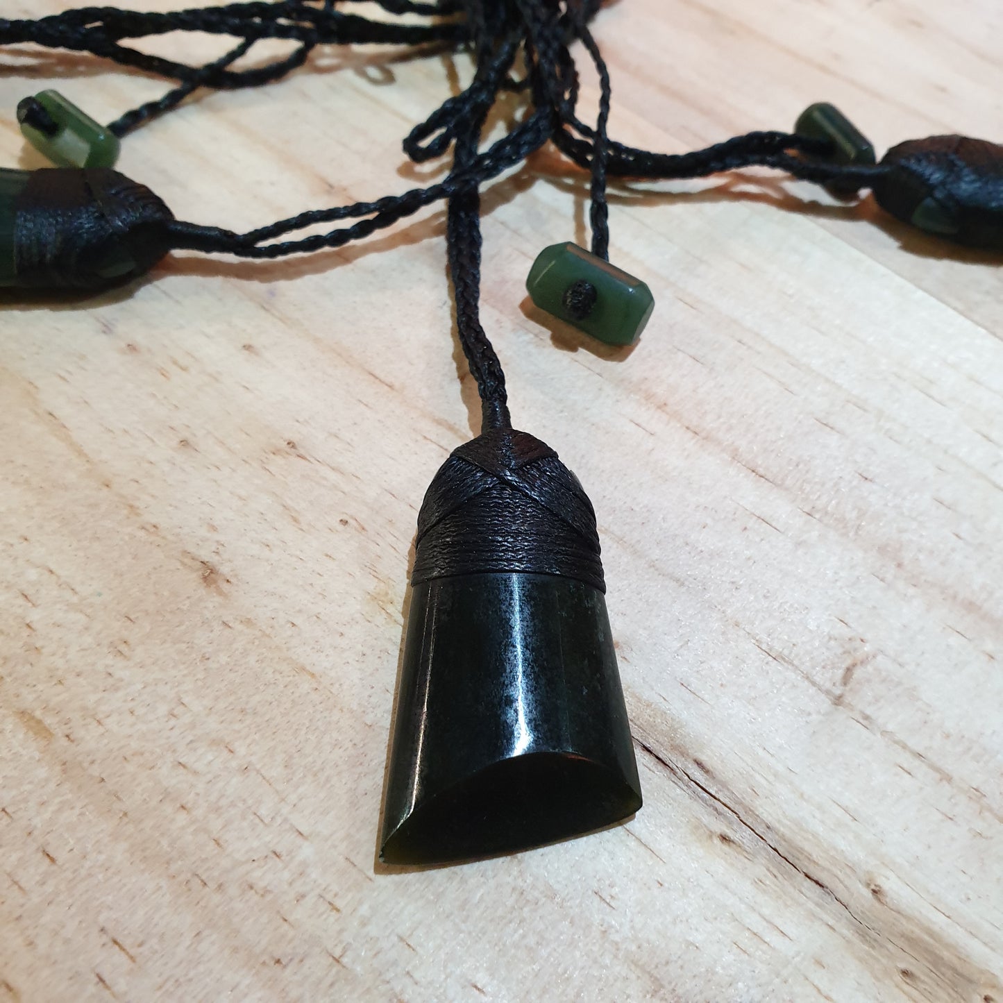 Greenstone Toki Pendant with oblique cut - Rivendell Shop