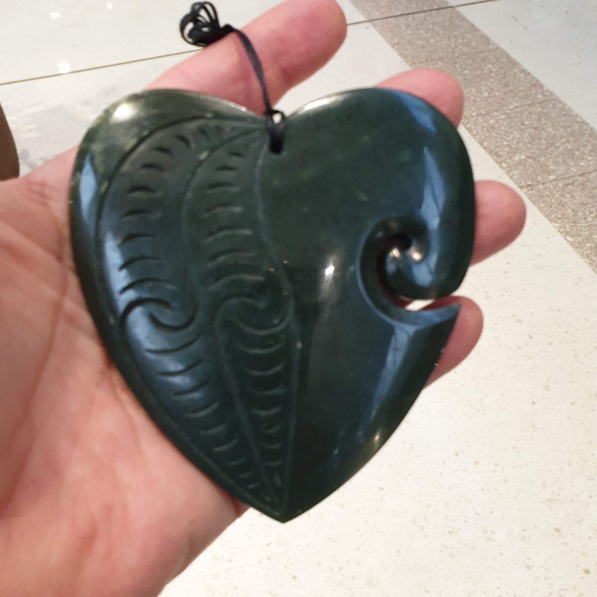 Greenstone Heart Pendant - Extra Large - Rivendell Shop