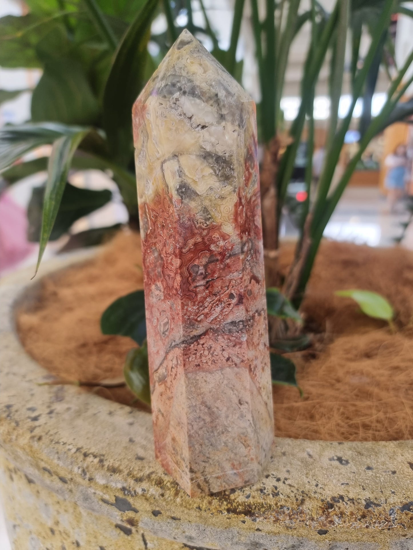 Crazy lace agate point - Rivendell Shop