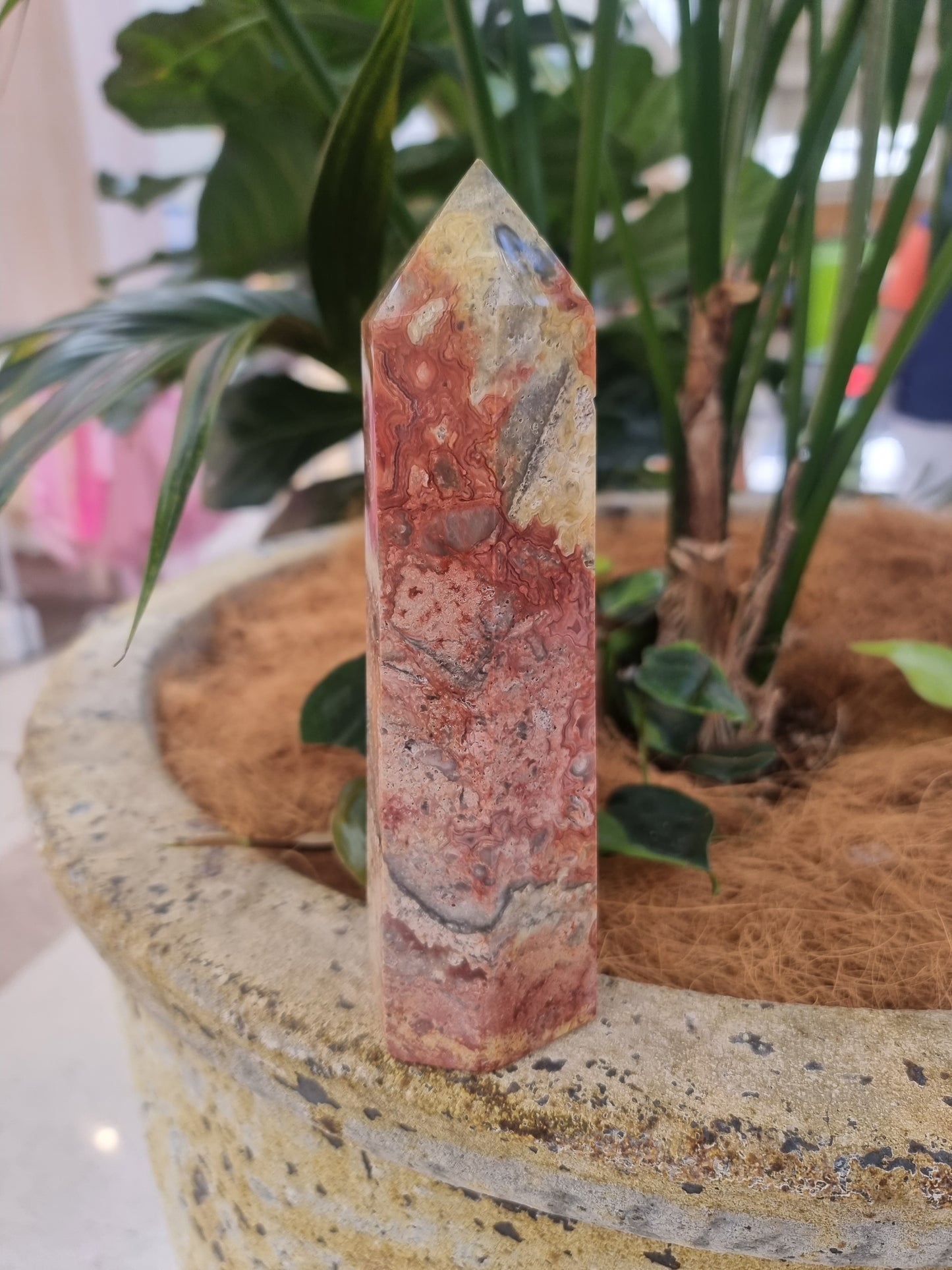 Crazy lace agate point - Rivendell Shop