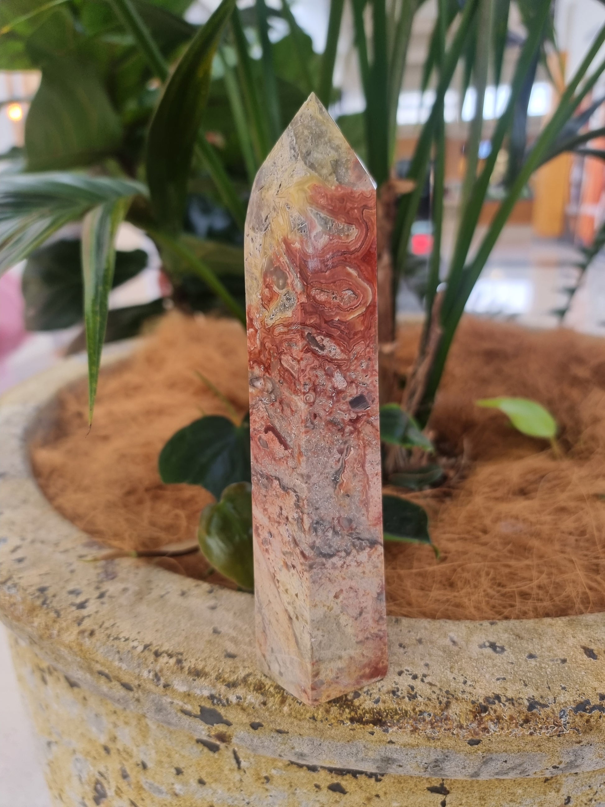 Crazy lace agate point - Rivendell Shop