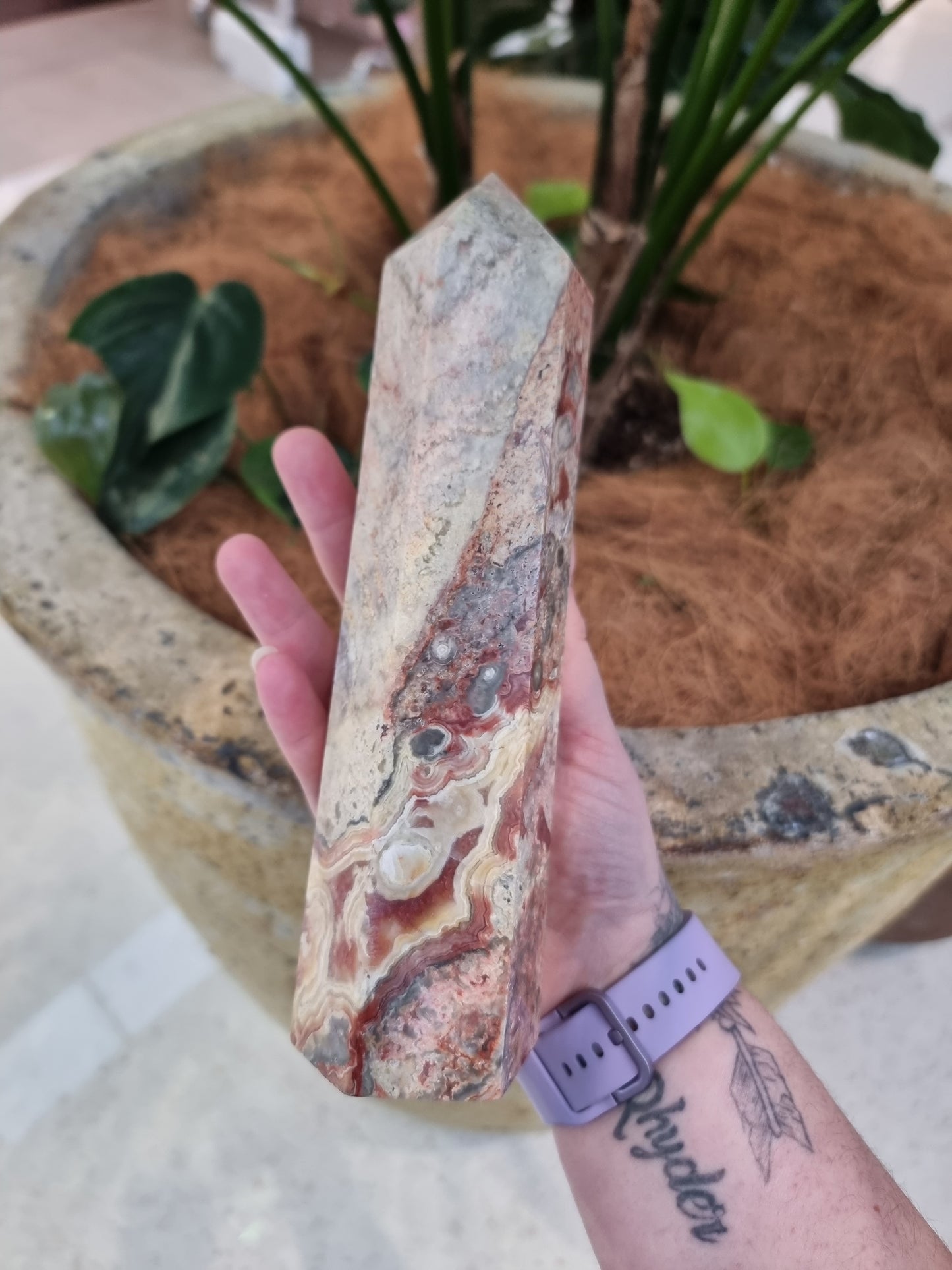 Crazy lace agate point - Rivendell Shop