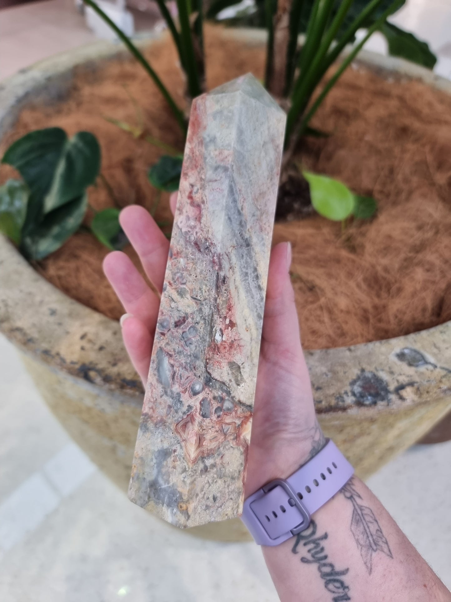 Crazy lace agate point - Rivendell Shop