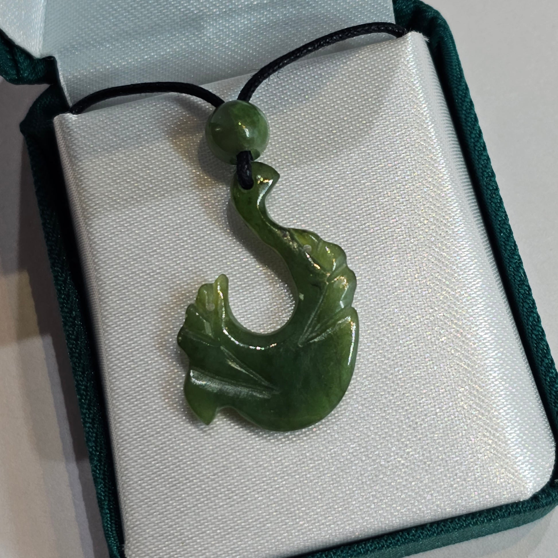 Hei matau greenstone pendant - Rivendell Shop