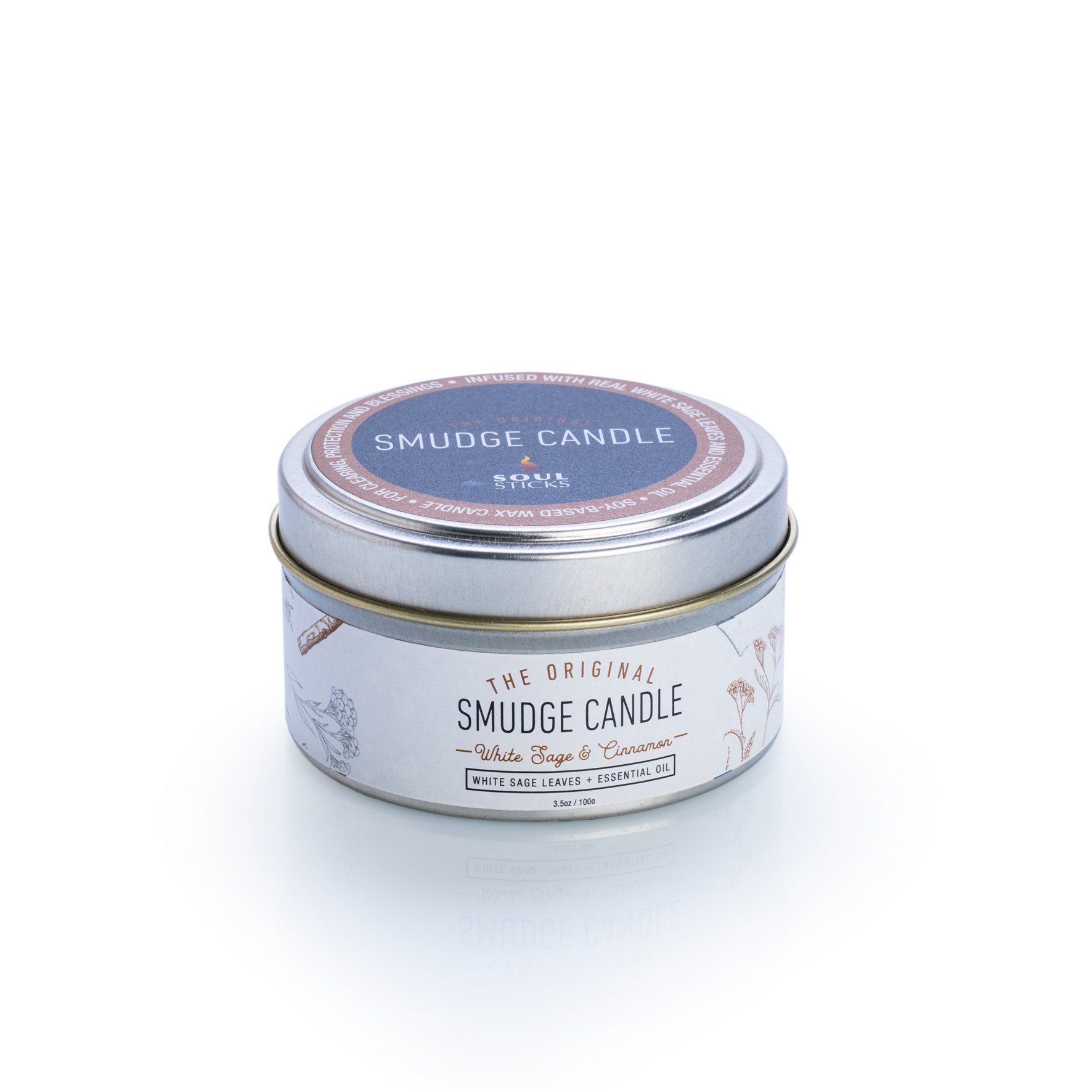 Smudge candle - white sage & cinnamon - Rivendell Shop