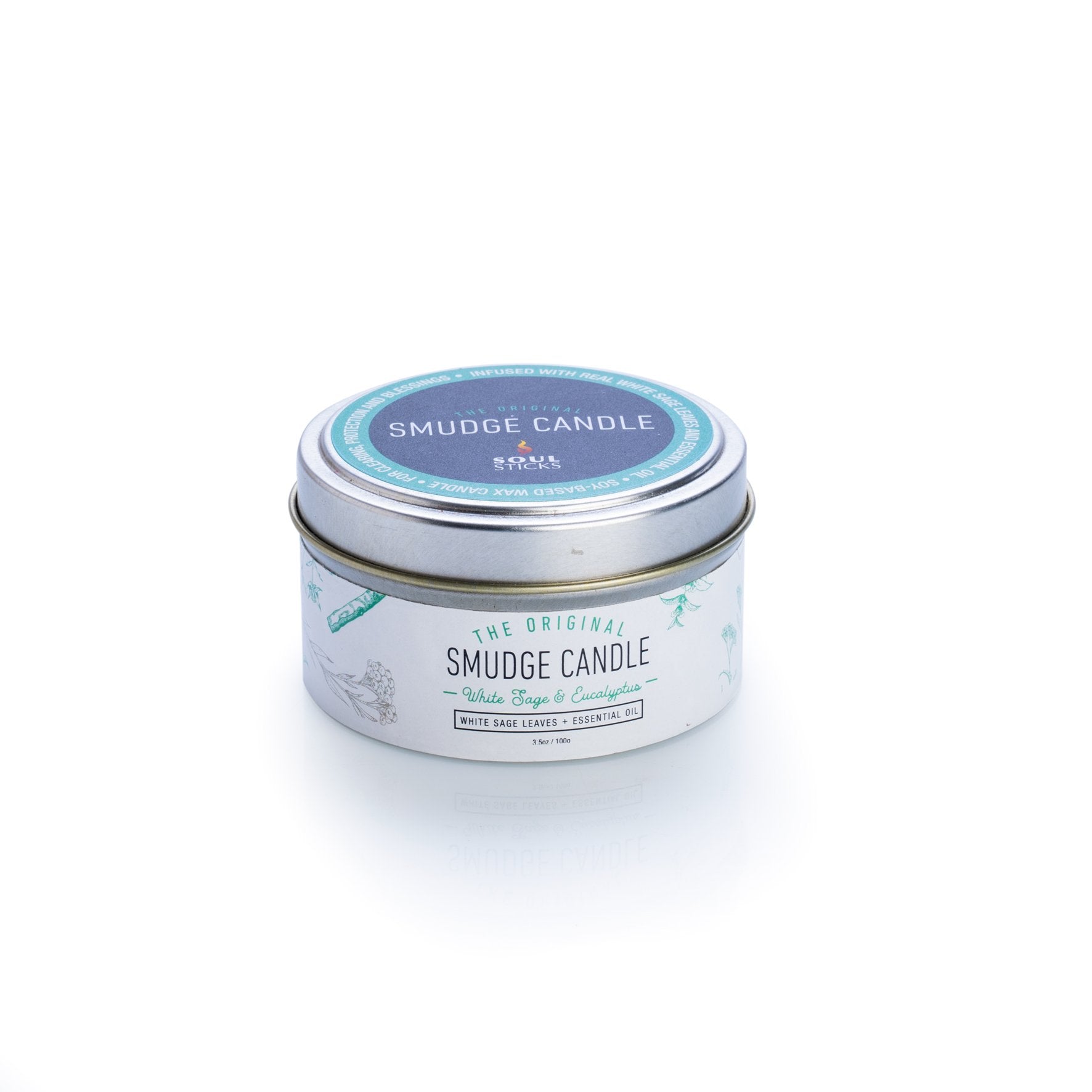 Smudge candle - white sage & eucalyptus - Rivendell Shop