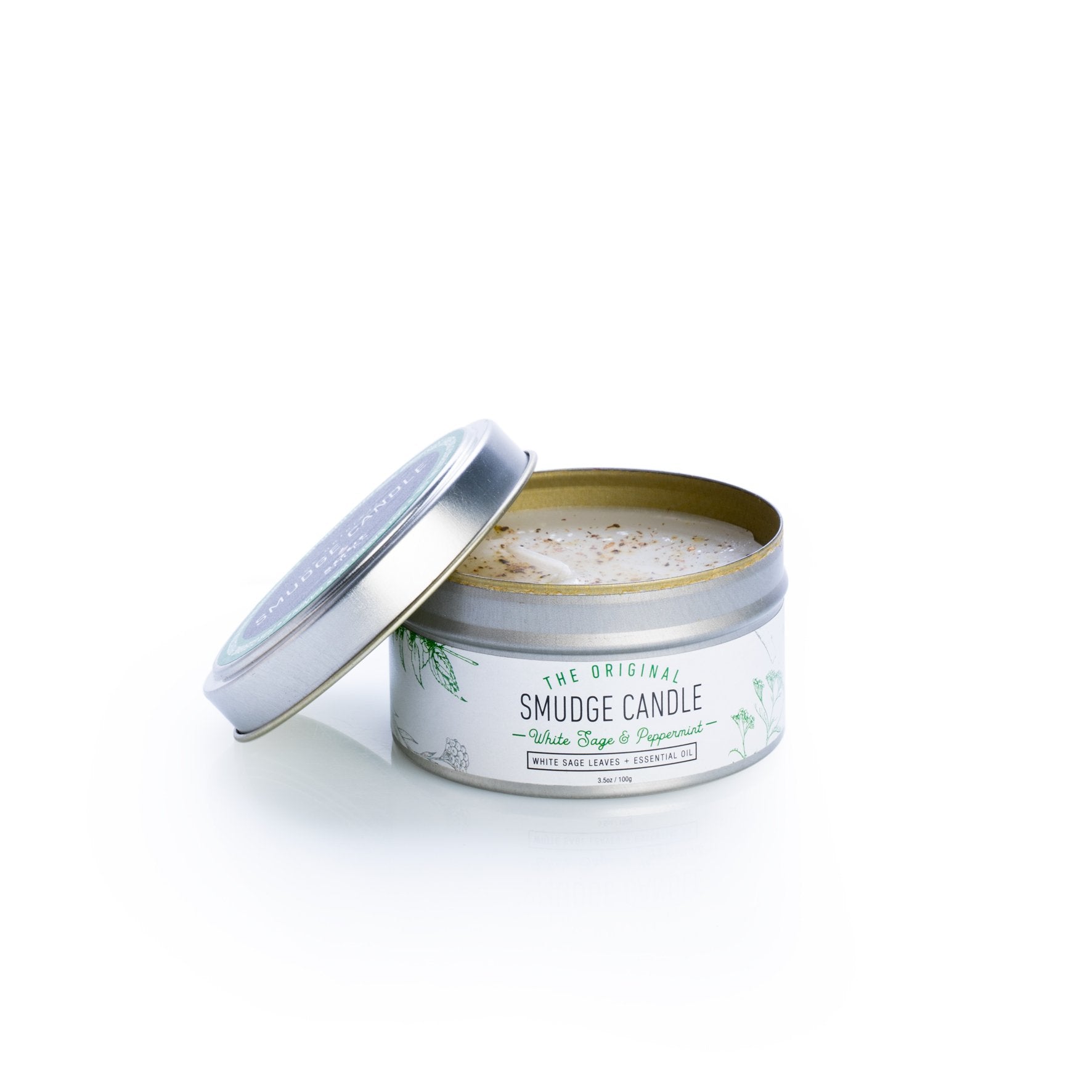 Smudge candle - white sage & peppermint - Rivendell Shop