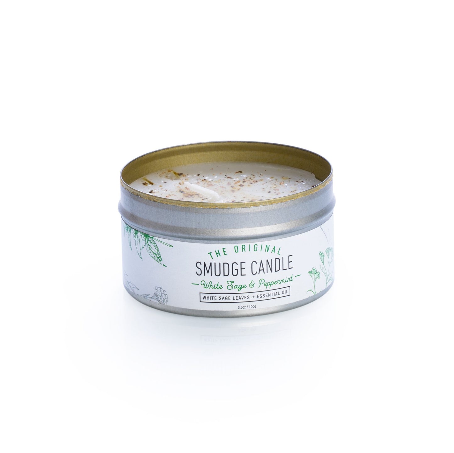 Smudge candle - white sage & peppermint - Rivendell Shop