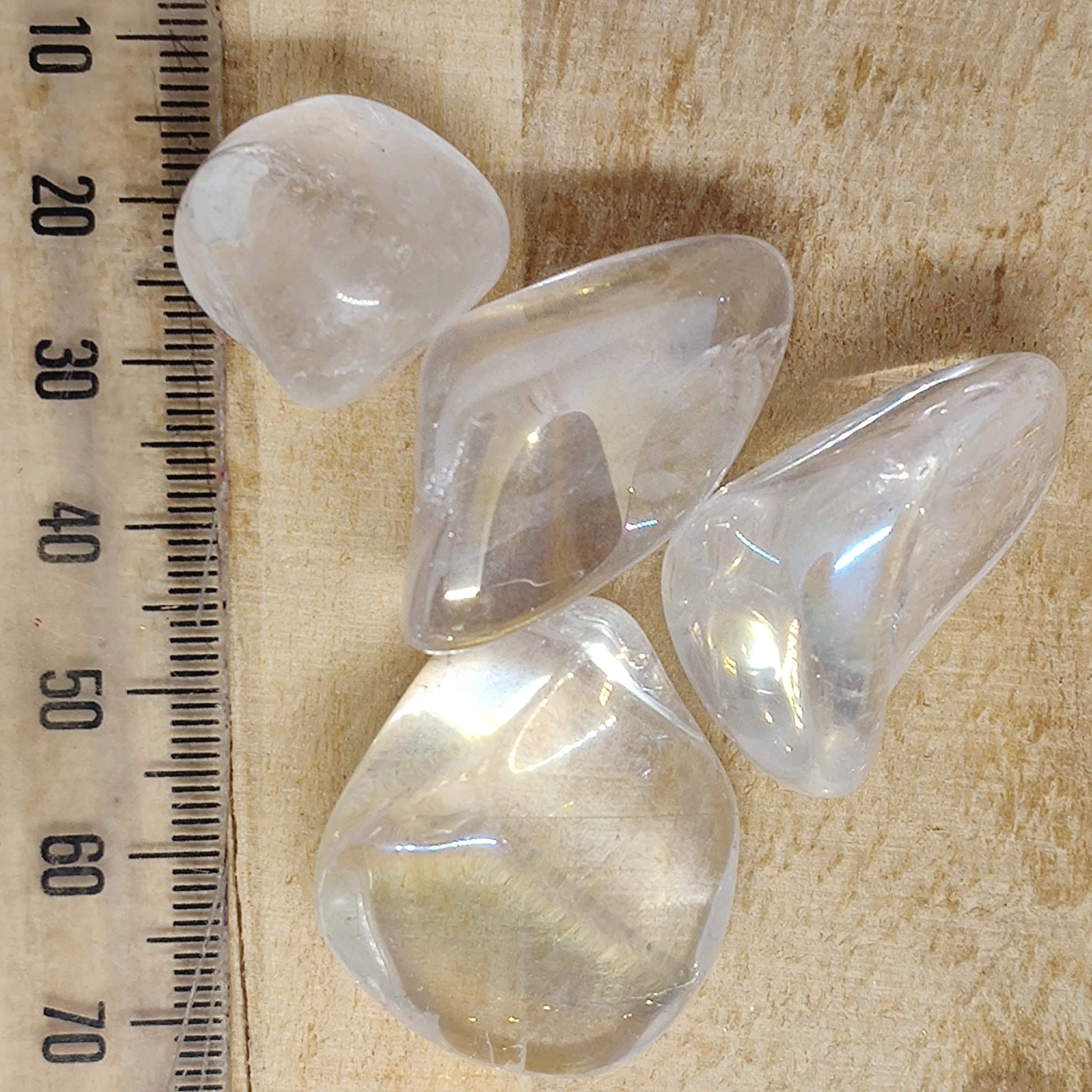 Clear Quartz Aura Tumbled Crystal - Rivendell Shop