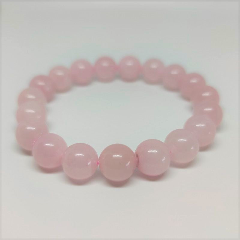 Rose Quartz Round Bead Crystal Bracelet - Rivendell Shop