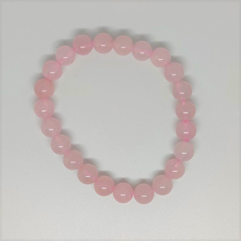 Rose Quartz Round Bead Crystal Bracelet - Rivendell Shop