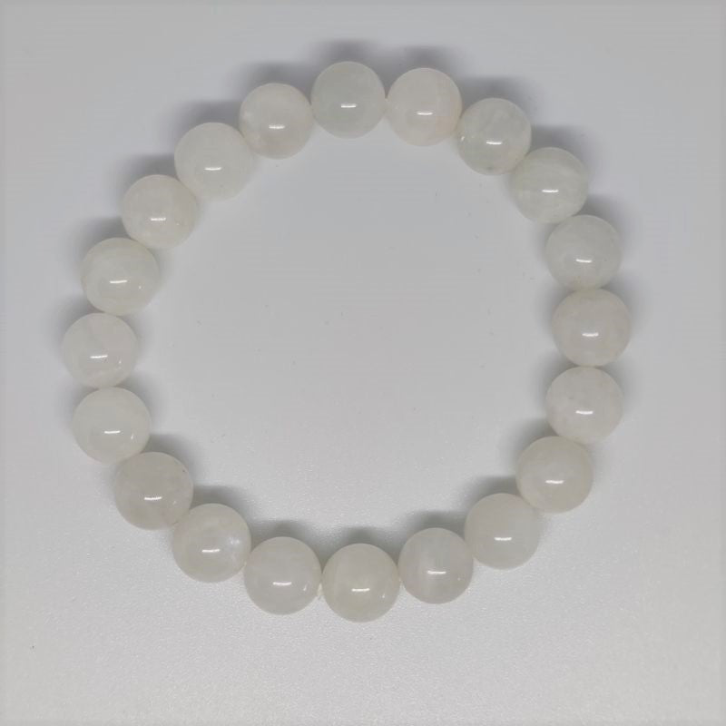 Moonstone Round Bead Crystal Bracelet - Rivendell Shop