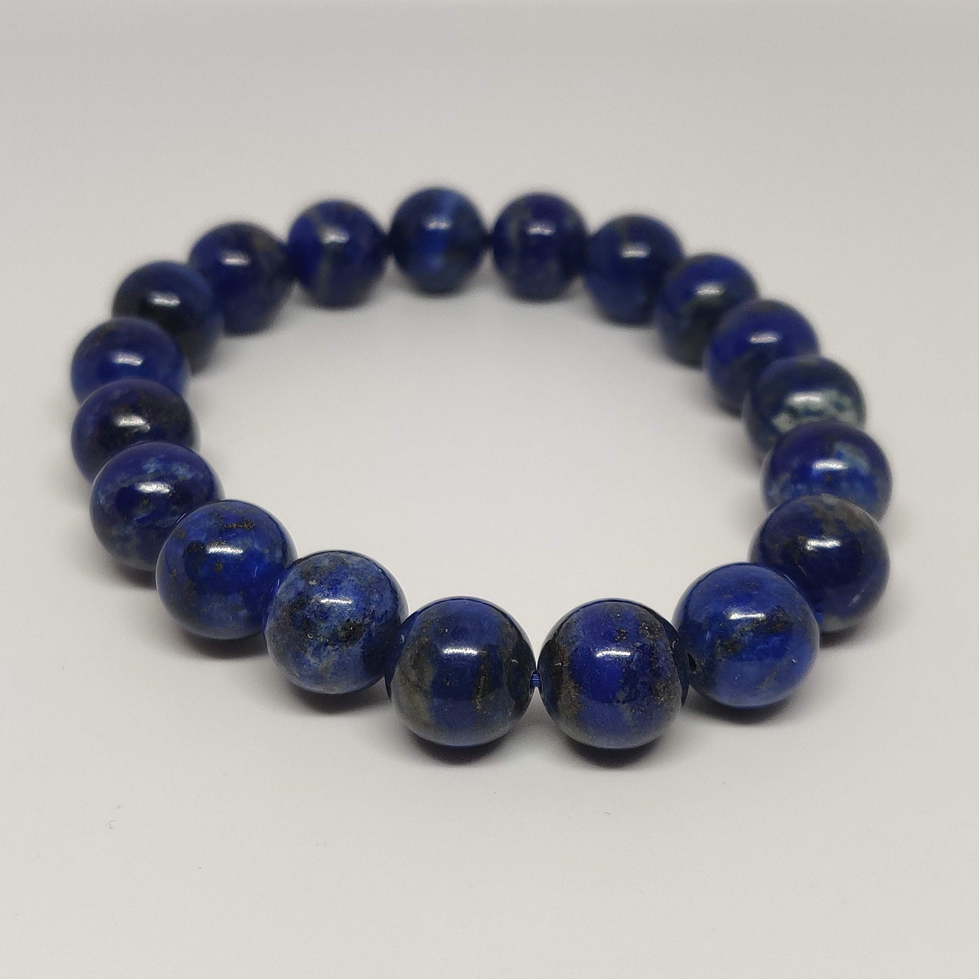 Lapis Lazuli Round Bead Crystal Bracelet - Rivendell Shop