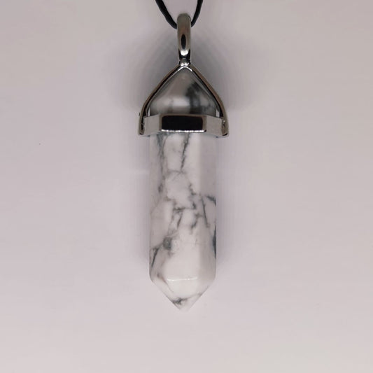 White Howlite Crystal Point Pendant - Rivendell Shop