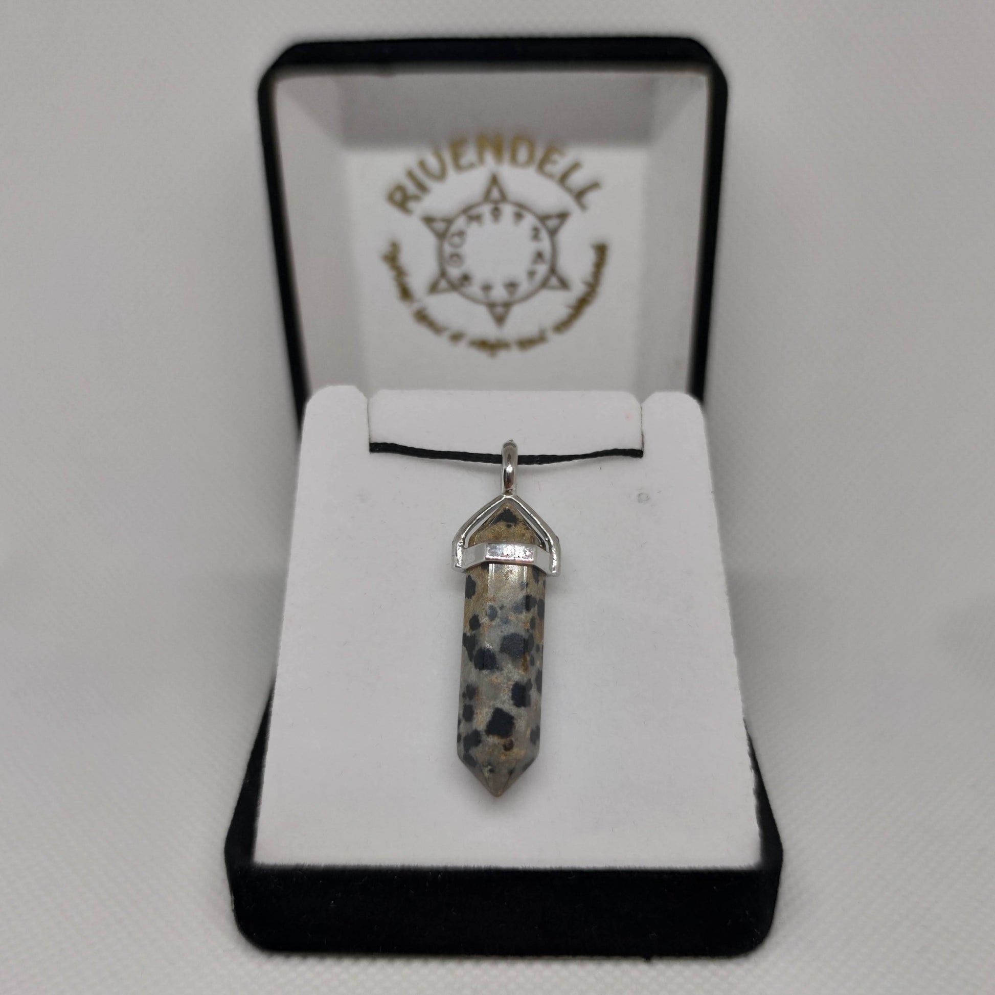 Dalmatian Jasper Crystal Point Pendant - Rivendell Shop