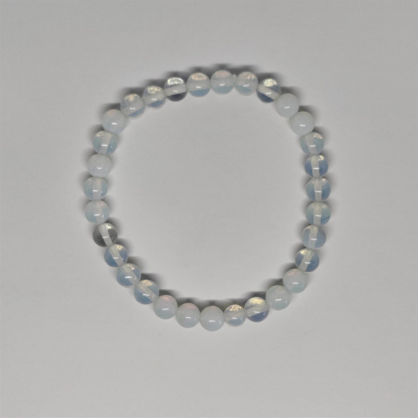 Opalite Round Bead Crystal Bracelet - Rivendell Shop