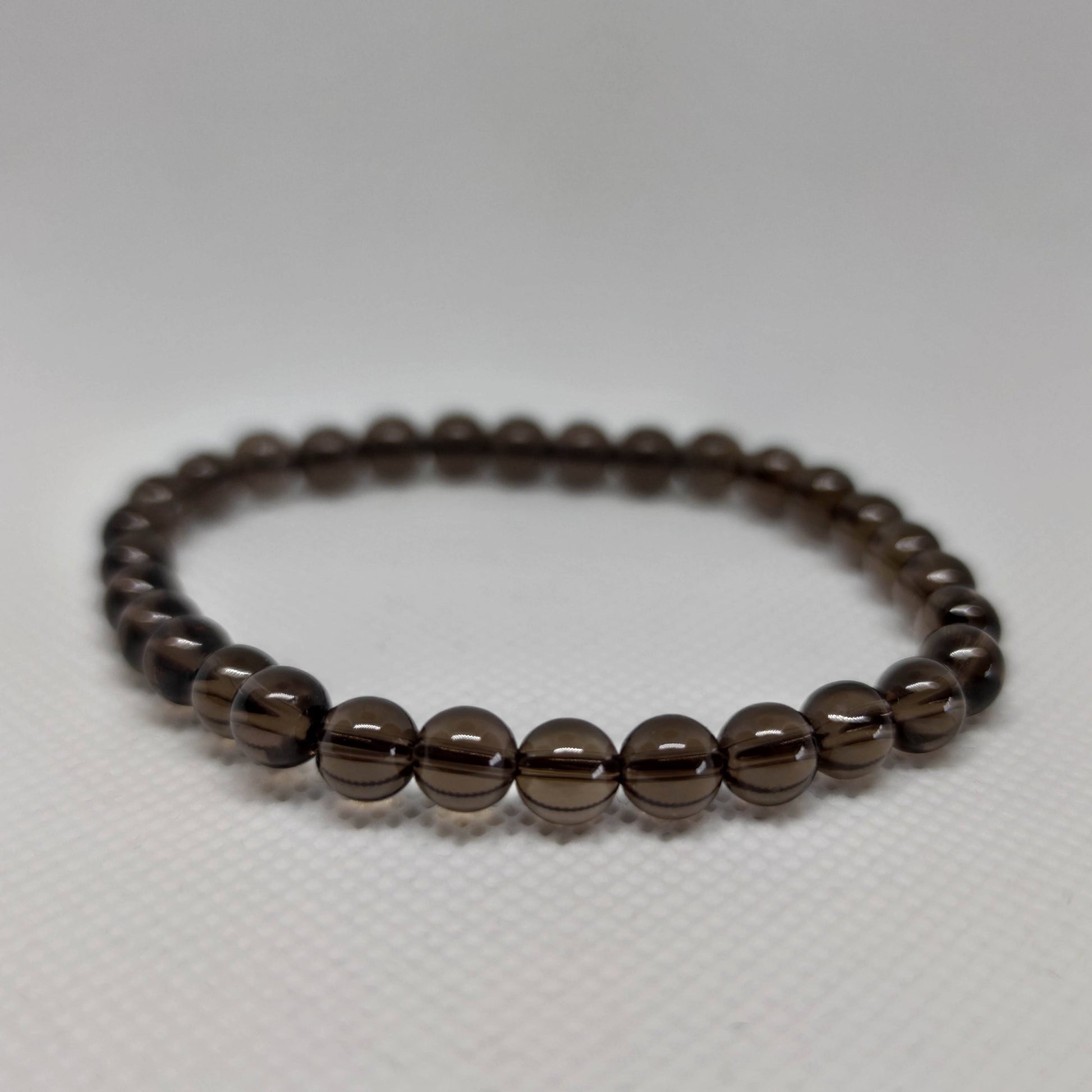 Smoky Quartz Round Bead Crystal Bracelet - Rivendell Shop