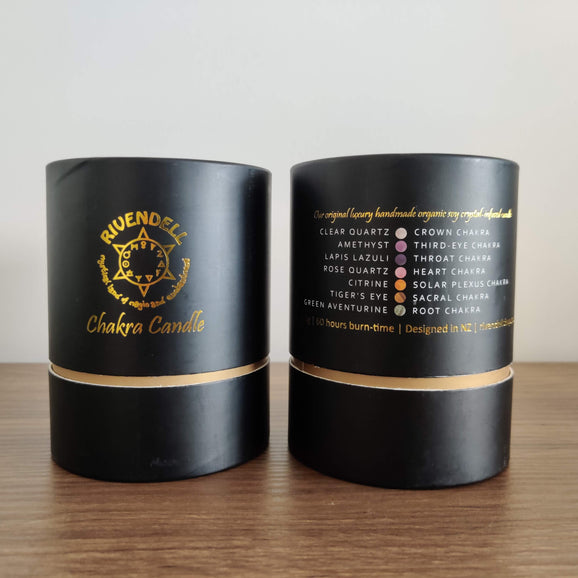 Rivendell's Chakra Candle: Sandalwood and Musk - Rivendell Shop