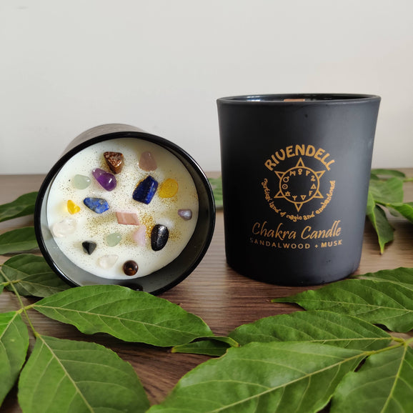 Rivendell's Chakra Candle: Sandalwood and Musk - Rivendell Shop